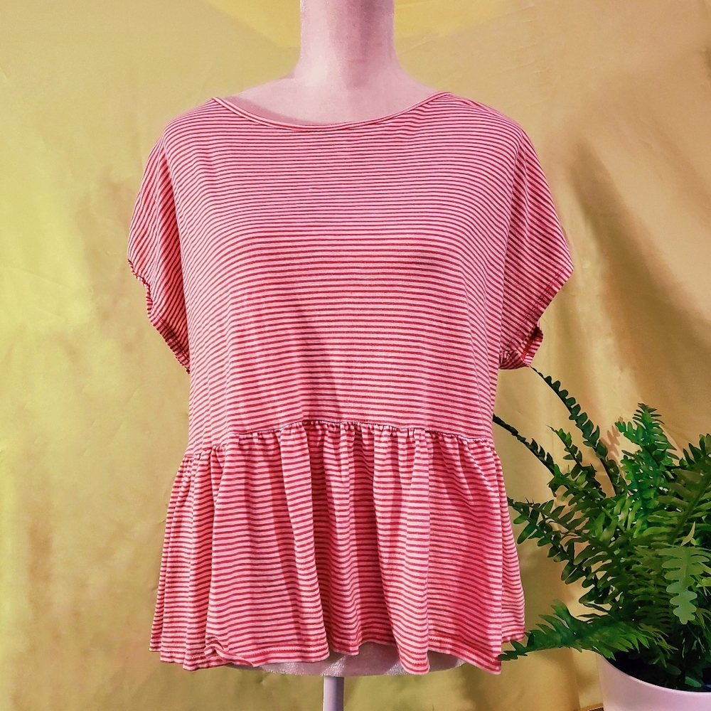 LOFT Slouchy Striped Peplum ⛵